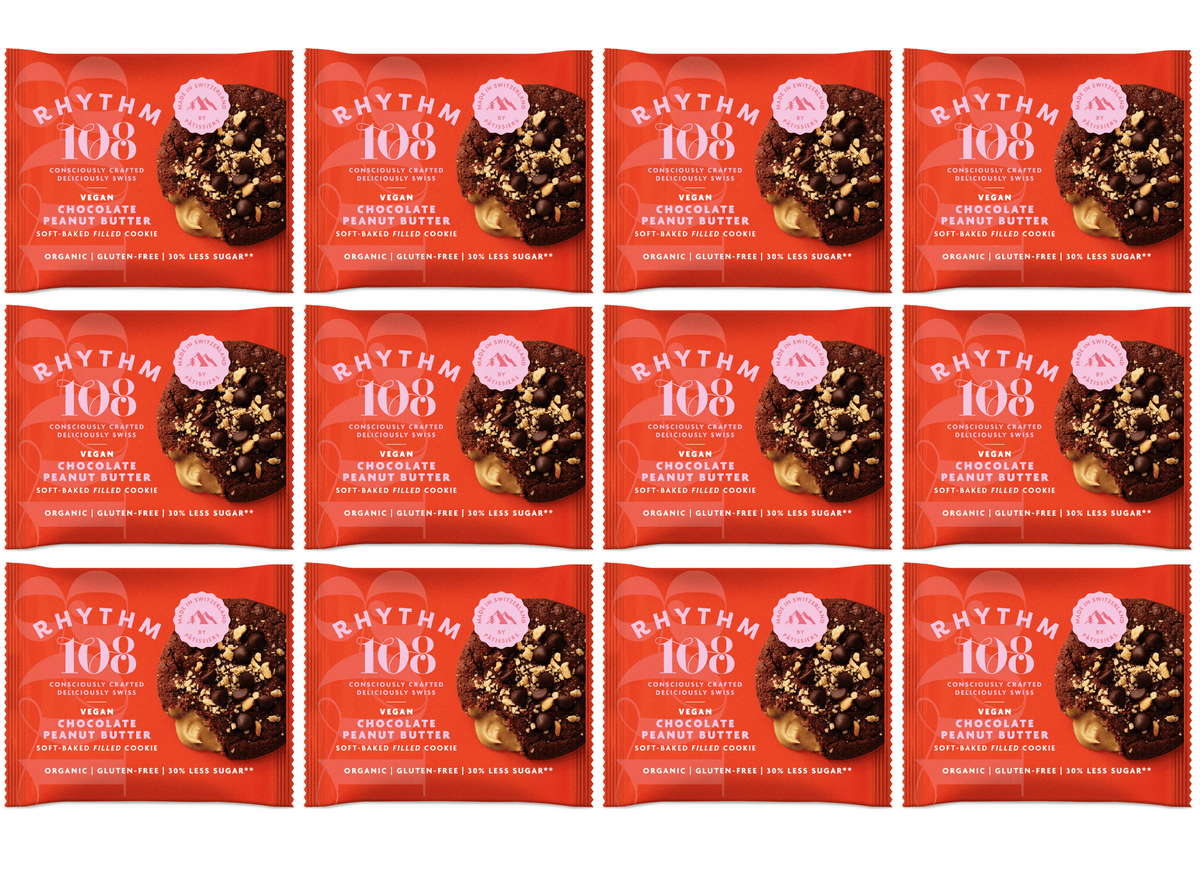 12 x Rhythm 108 Choc Peanut Butter Cookie  - 50g