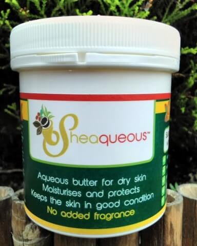 6 Pots of Sheaqueous Aqueous Cream with Organic Shea Butter, Almond Oil, cocoa butter, vitamin E. A natural aqueous cream for very dry skin, for Sensitive Skin, Children, Eczema prone skin , Use in Pregnancy for expanding tummy NO ADDED FRAGRANCE