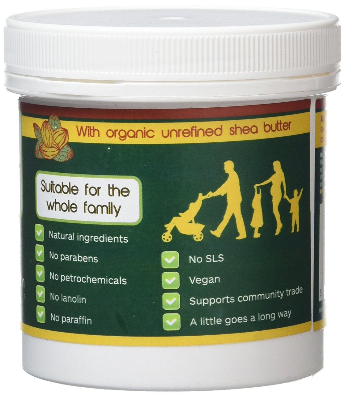 6 Pots of Sheaqueous Aqueous Cream with Organic Shea Butter, Almond Oil, cocoa butter, vitamin E. A natural aqueous cream for very dry skin, for Sensitive Skin, Children, Eczema prone skin , Use in Pregnancy for expanding tummy NO ADDED FRAGRANCE