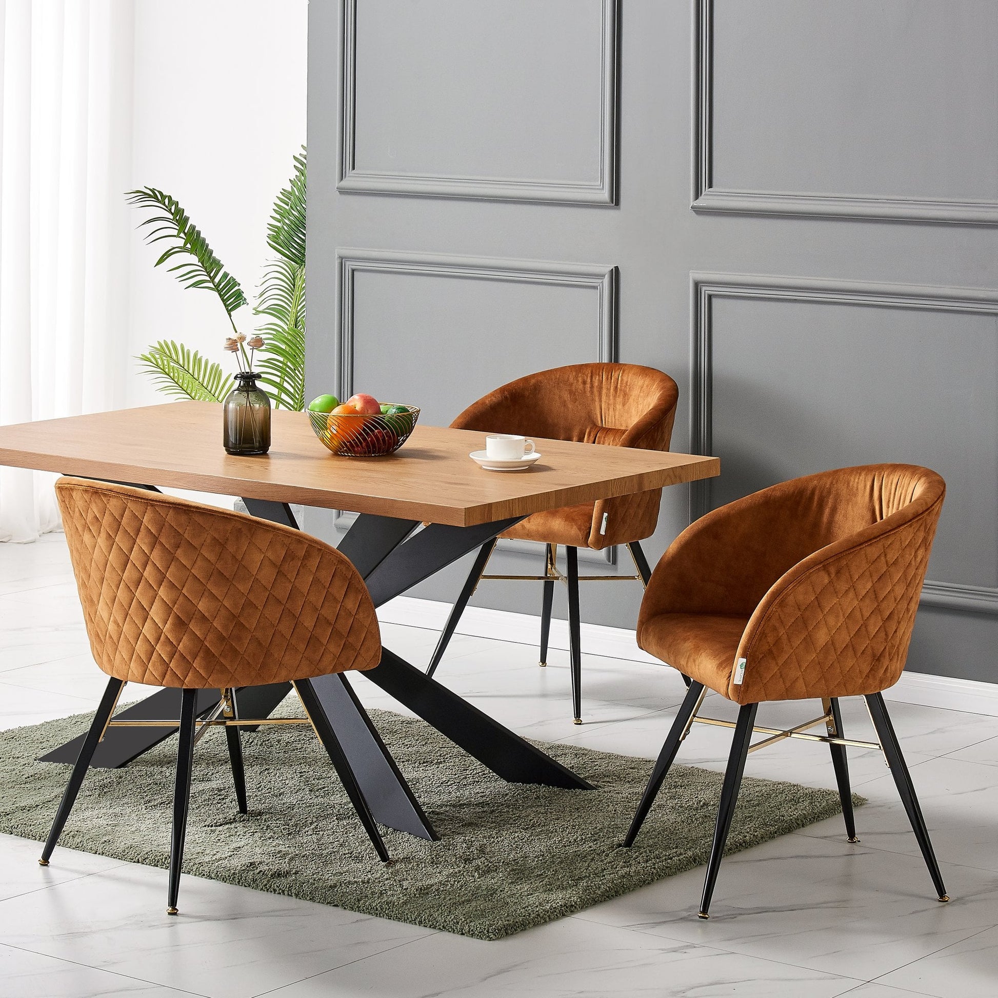 Vittorio LUX Velvet Dining Chair with Metal Legs - Perfect for Dining Room Living Room