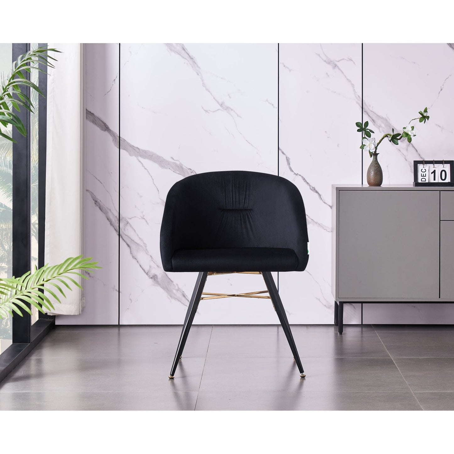 Vittorio LUX Velvet Dining Chair with Metal Legs - Perfect for Dining Room Living Room