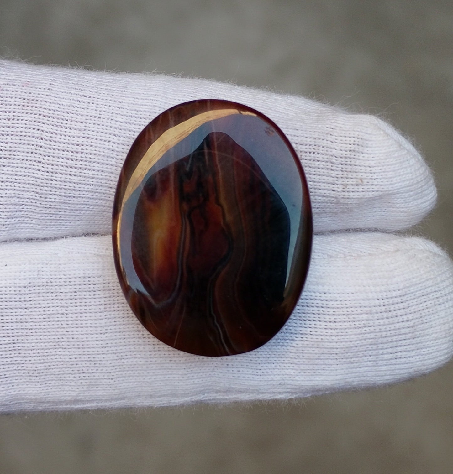 30ct Agate Cabochon - Sulaimani Aqeeq  - 20 x 26mm