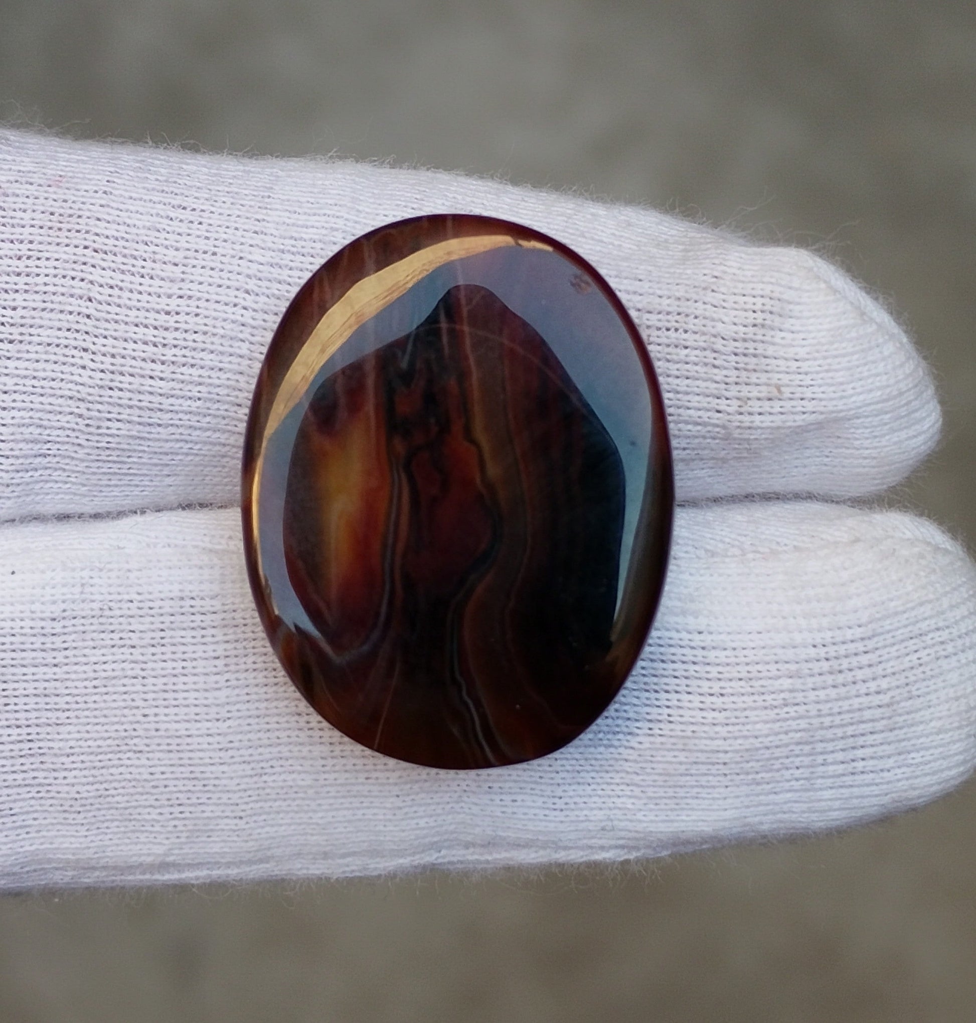 30ct Agate Cabochon - Sulaimani Aqeeq  - 20 x 26mm