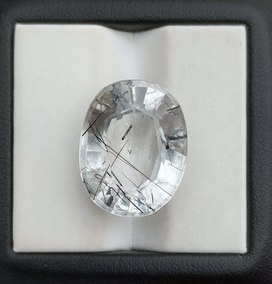 20.4ct Black Tourmalated Quartz Black Rutile Quartz - Rutilated Quartz