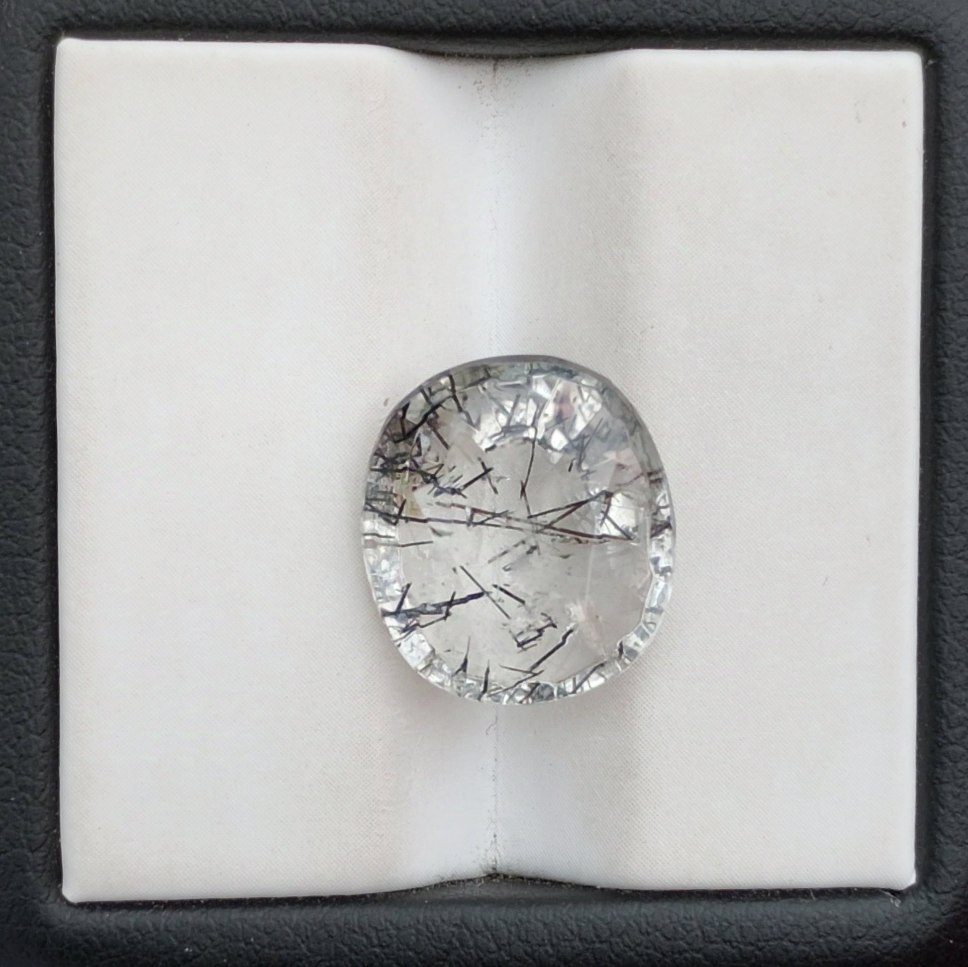 7.3ct Black Tourmalated Quartz  Black Rutile Quartz - Rutilated Quartz