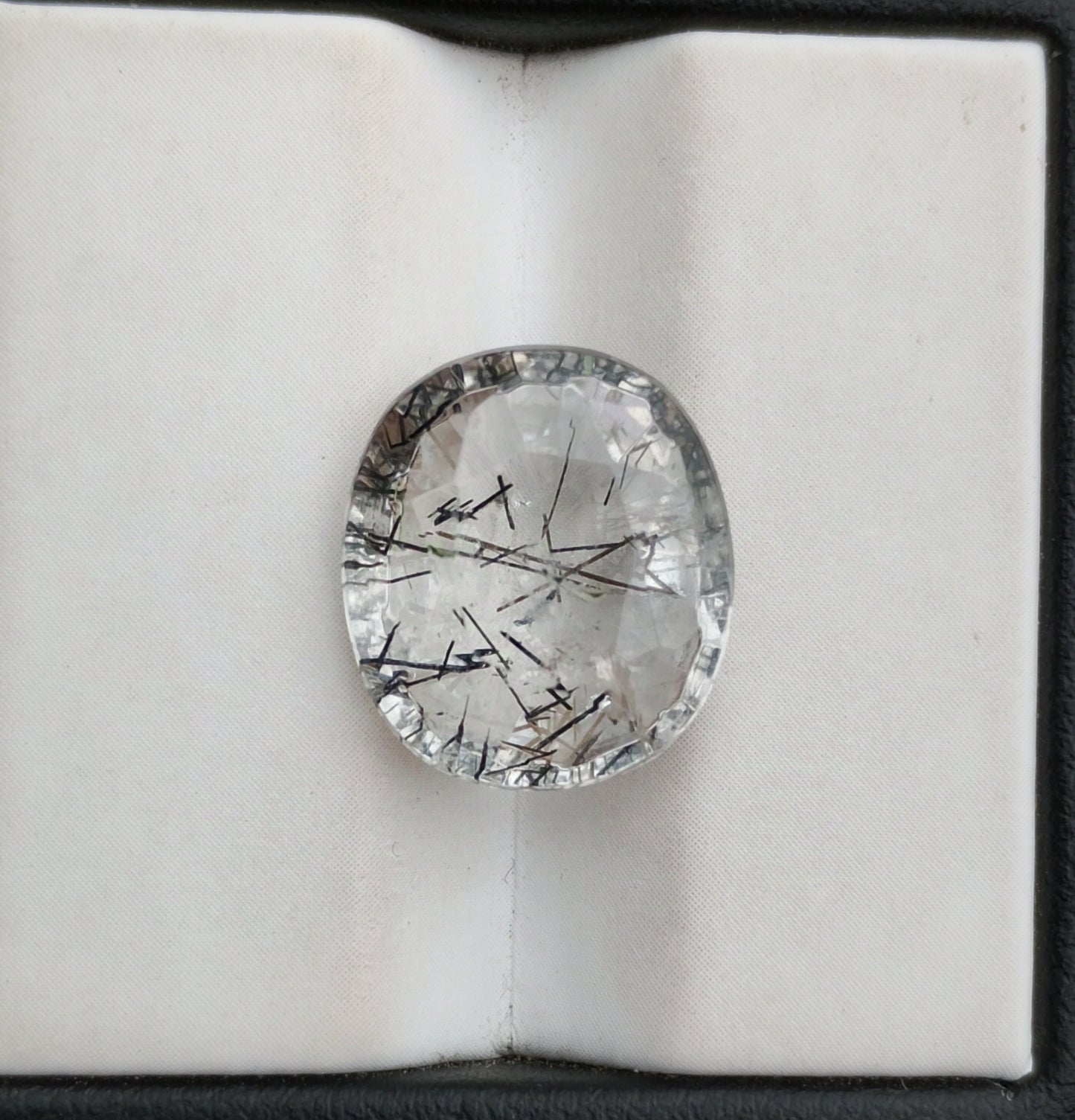 7.3ct Black Tourmalated Quartz  Black Rutile Quartz - Rutilated Quartz