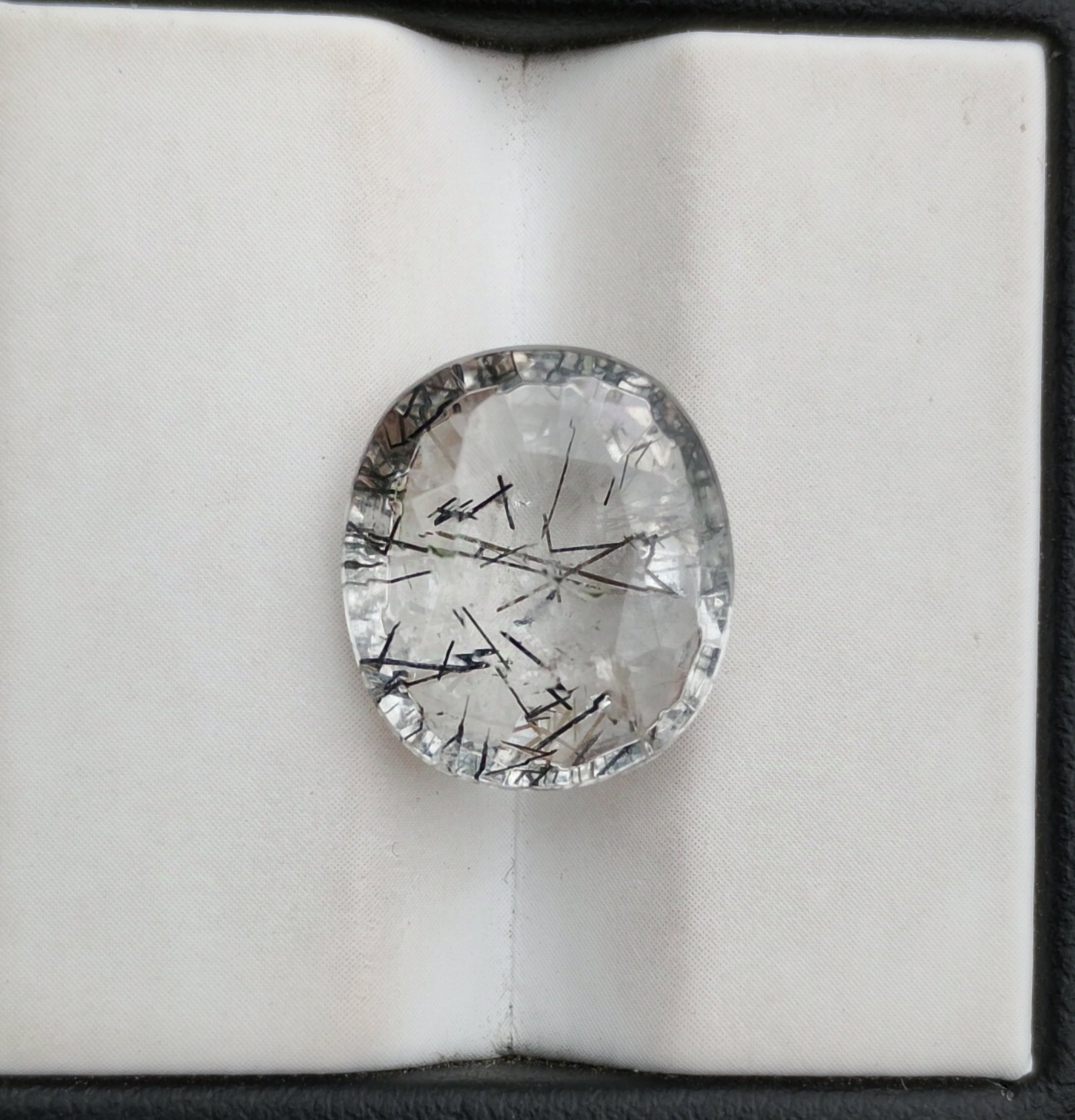 7.3ct Black Tourmalated Quartz  Black Rutile Quartz - Rutilated Quartz