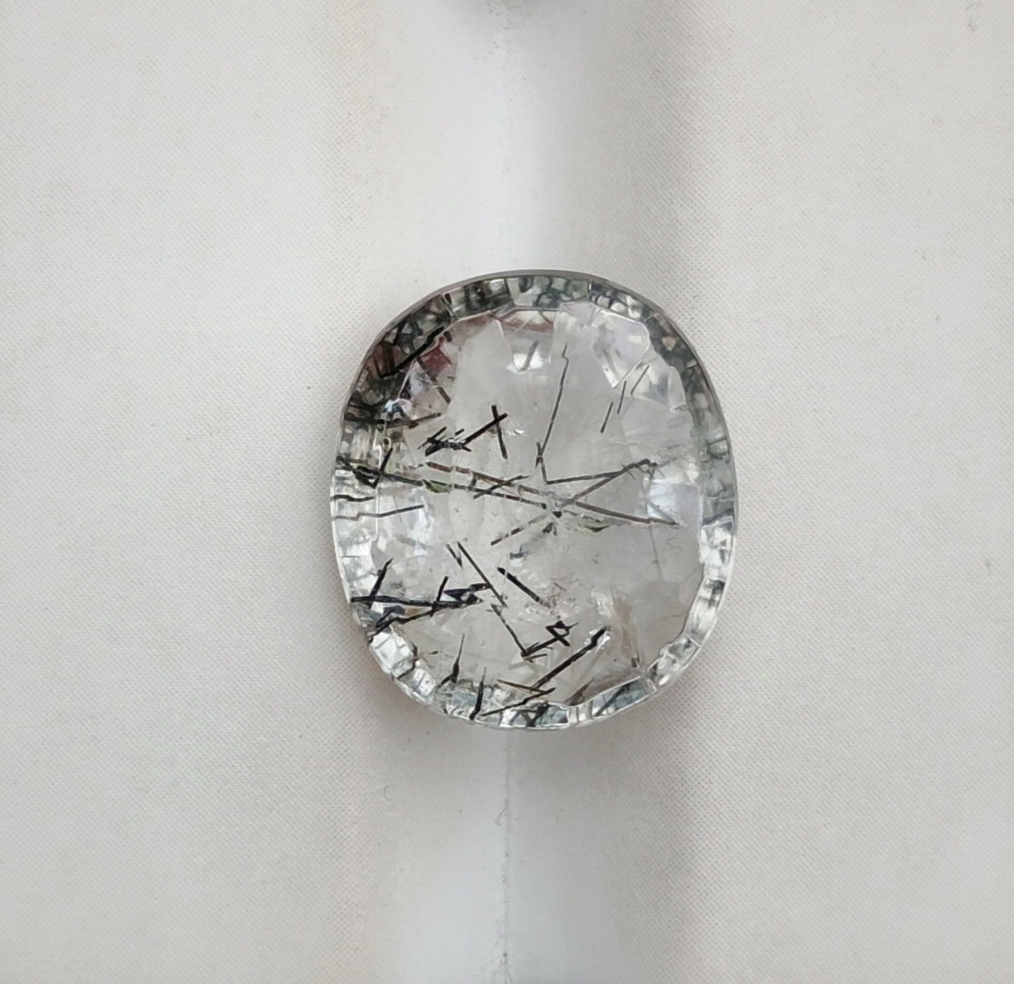 7.3ct Black Tourmalated Quartz  Black Rutile Quartz - Rutilated Quartz