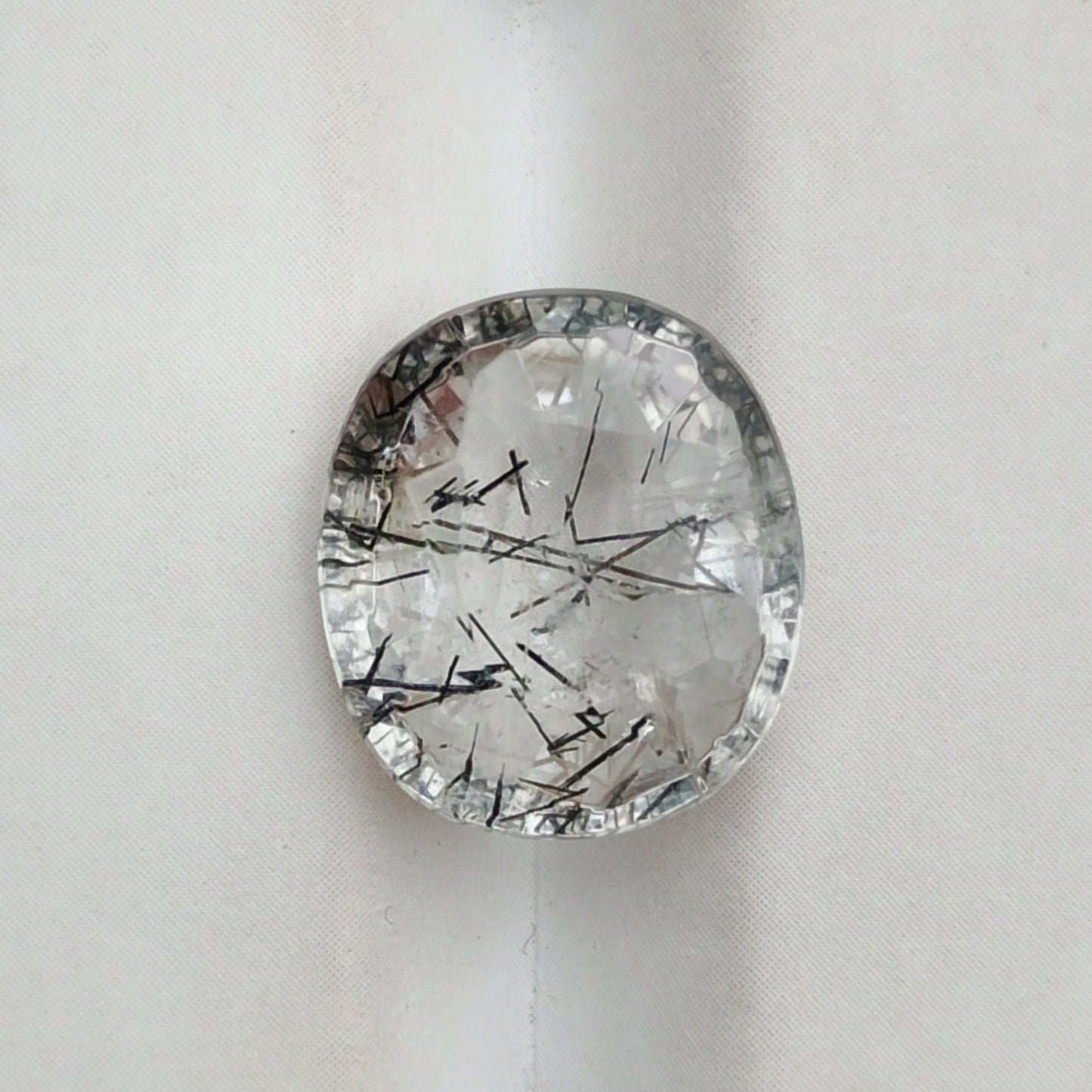 7.3ct Black Tourmalated Quartz  Black Rutile Quartz - Rutilated Quartz