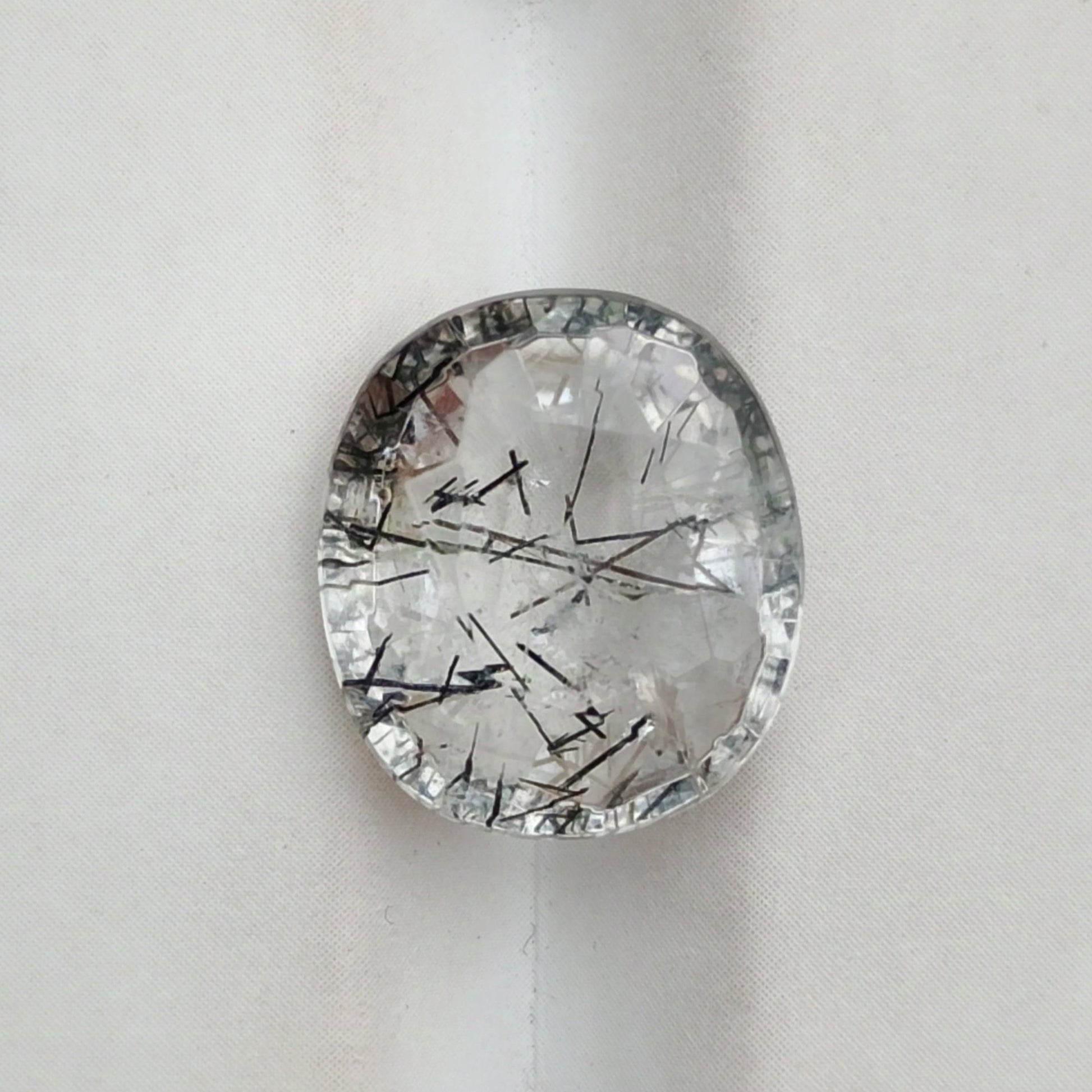 7.3ct Black Tourmalated Quartz  Black Rutile Quartz - Rutilated Quartz