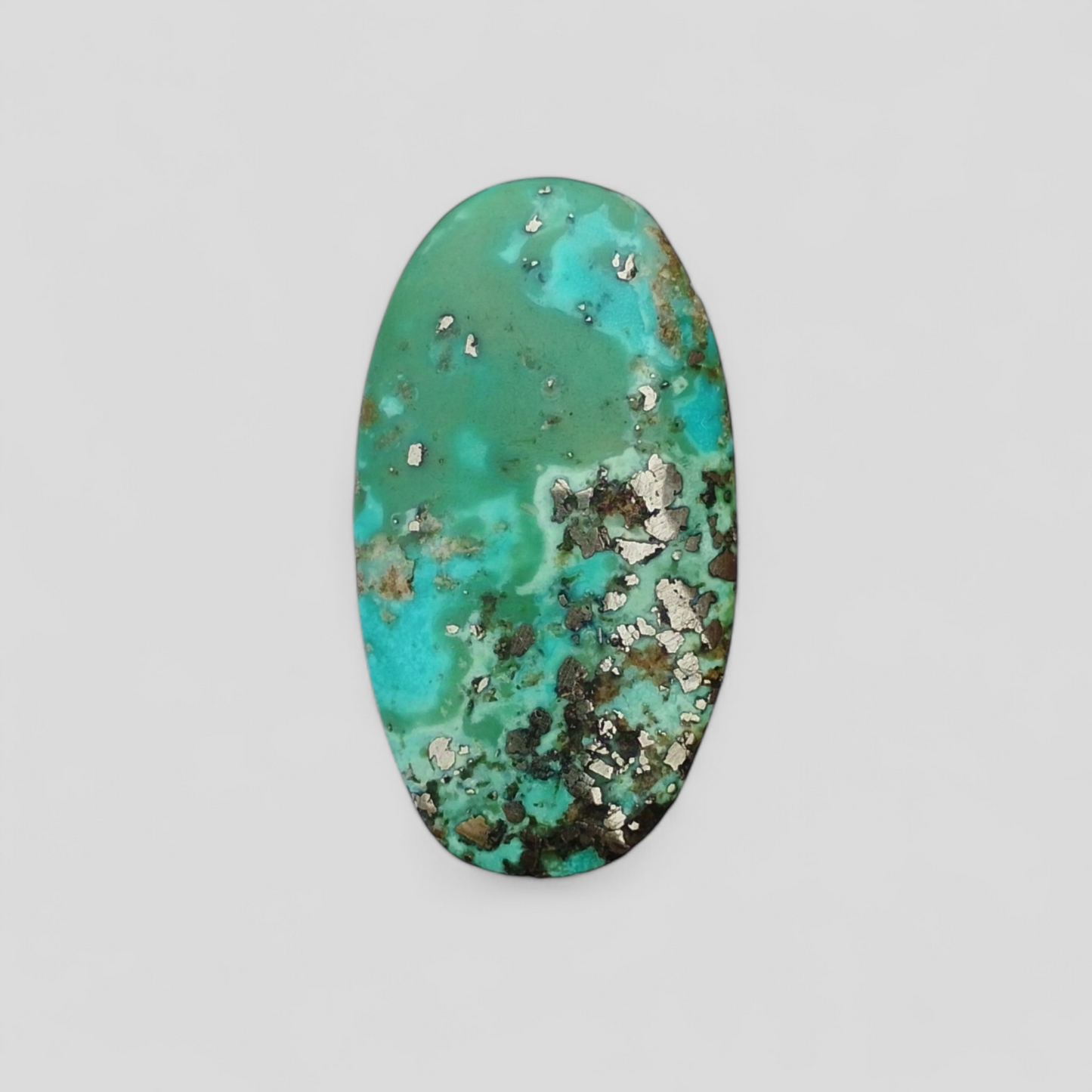 23.9ct Green Turquoise with Pyrite, Natural Feroza Stone Dimension 15x28x8mm