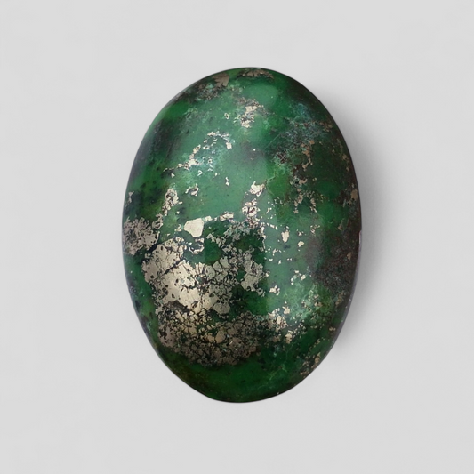 32ct Green Turquoise with Pyrite, Natural Feroza Stone Dimension 19x26x9mm