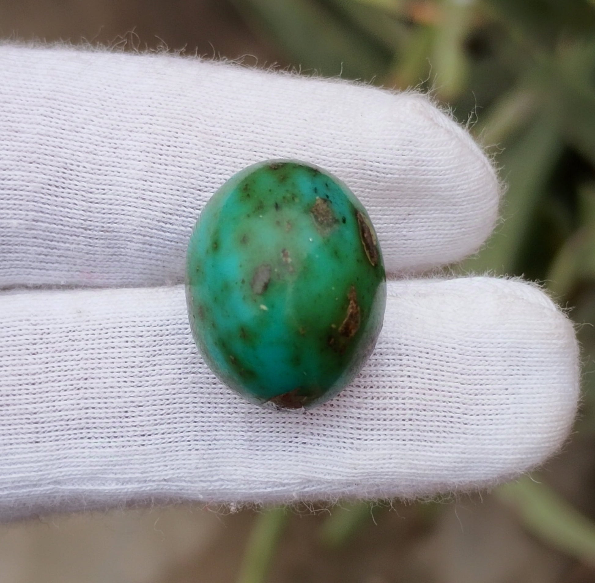 17.7ct Green Turquoise with Pyrite, Natural Feroza Stone Dimension 14x18x13mm