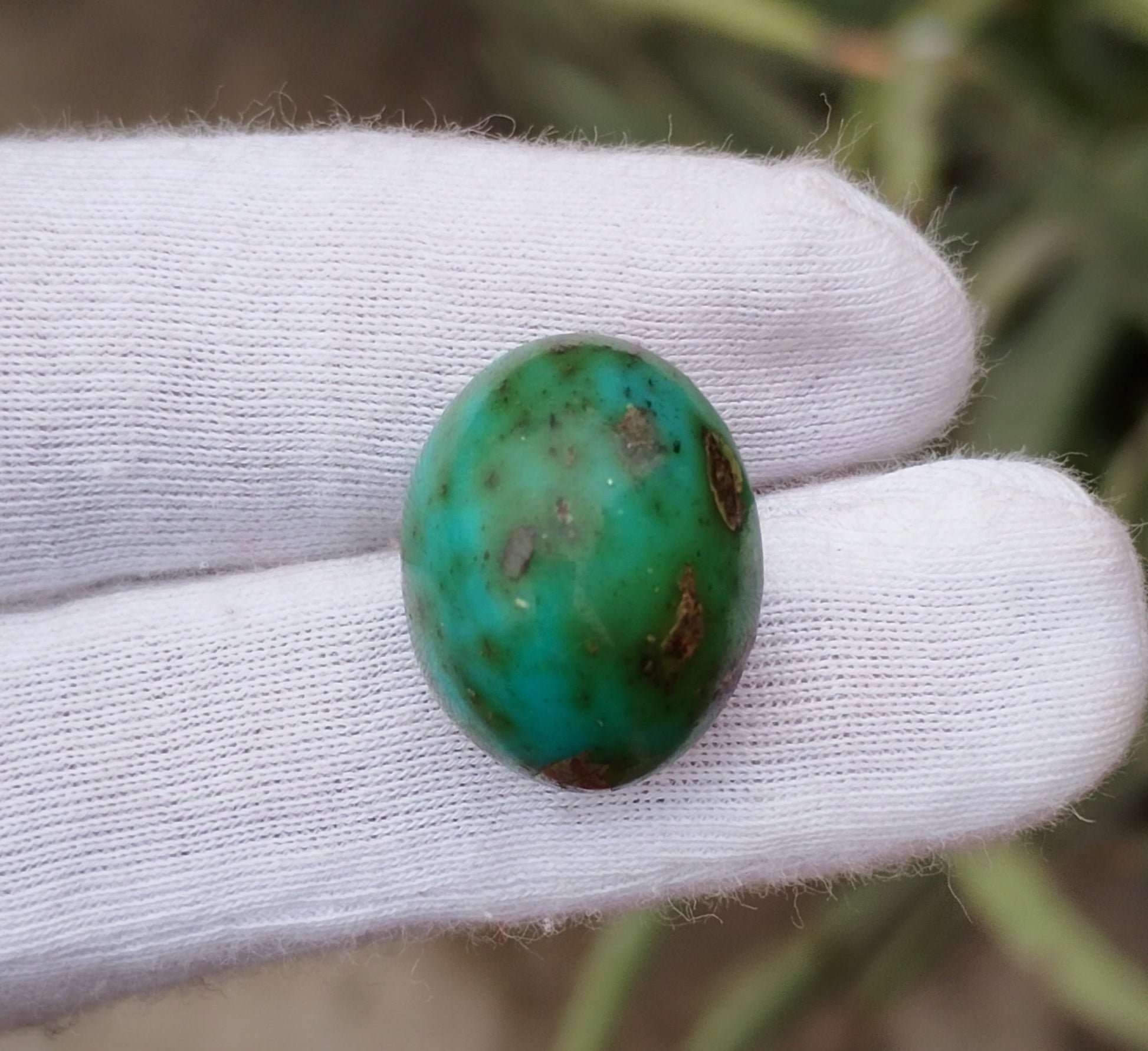 17.7ct Green Turquoise with Pyrite, Natural Feroza Stone Dimension 14x18x13mm