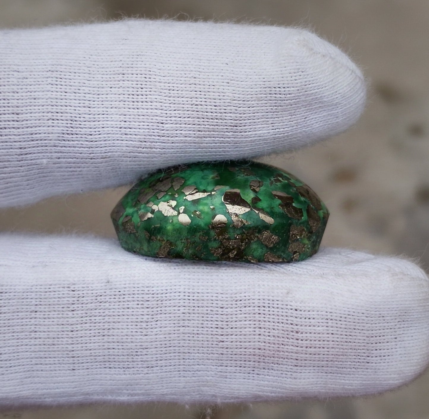 52.8ct Green Turquoise with Pyrite, Natural Feroza Stone Dimension 20x25x11mm