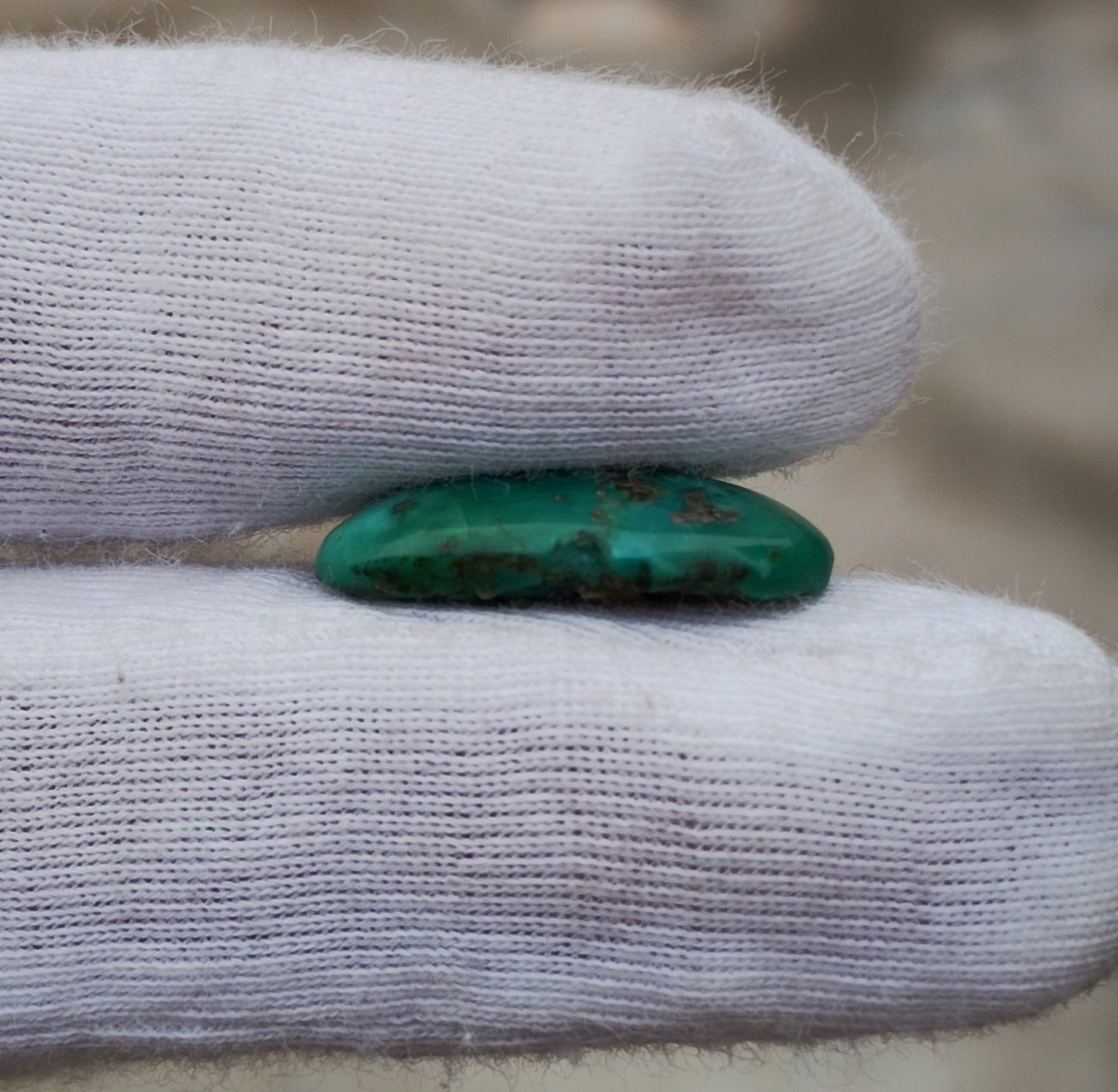 7.7ct Green Turquoise with Pyrite, Natural Feroza Stone Dimension 12x19x5mm