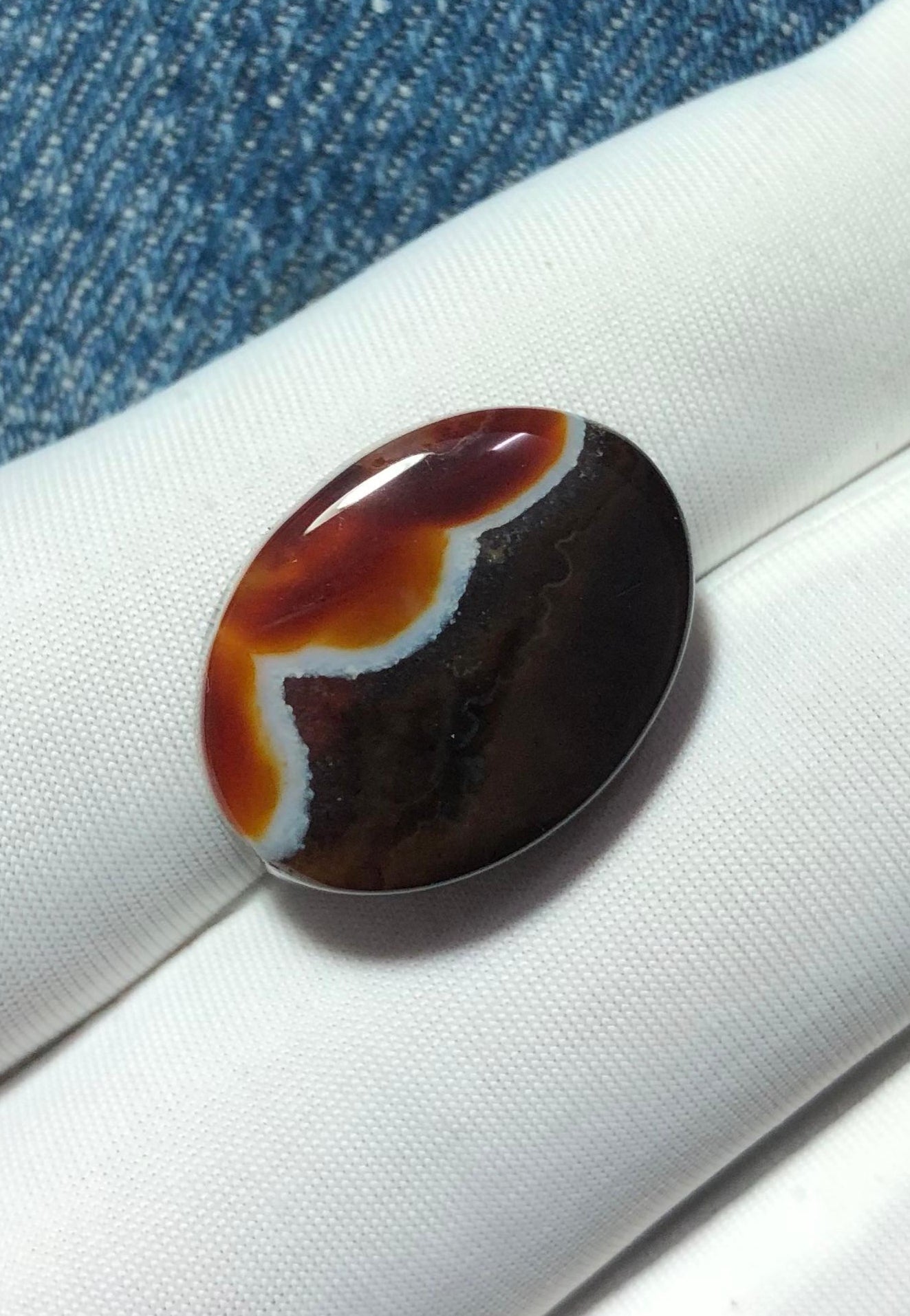 17ct Agate Cabochon - Sulaimani Aqeeq  - 21 x 16mm