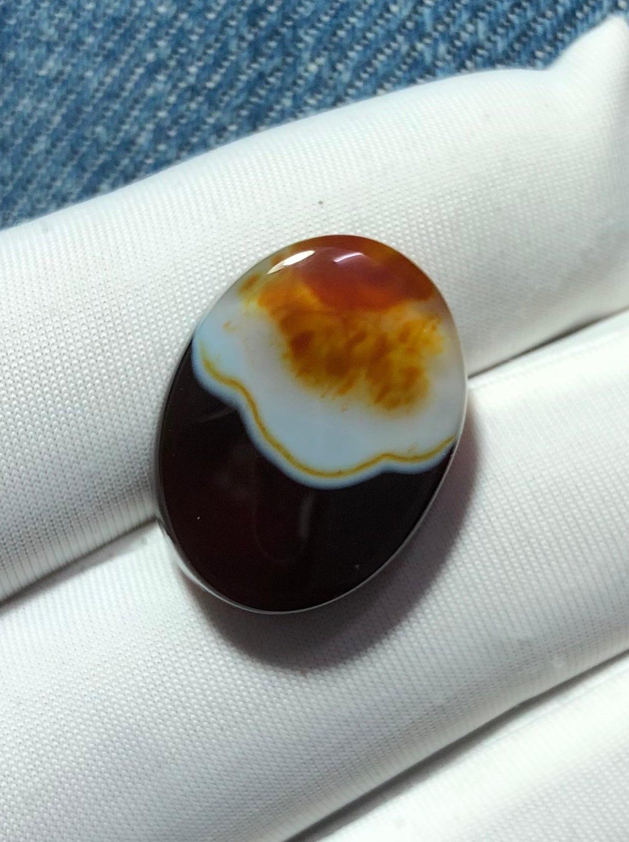18ct Agate Cabochon - Sulaimani Aqeeq  - 21 x 16mm