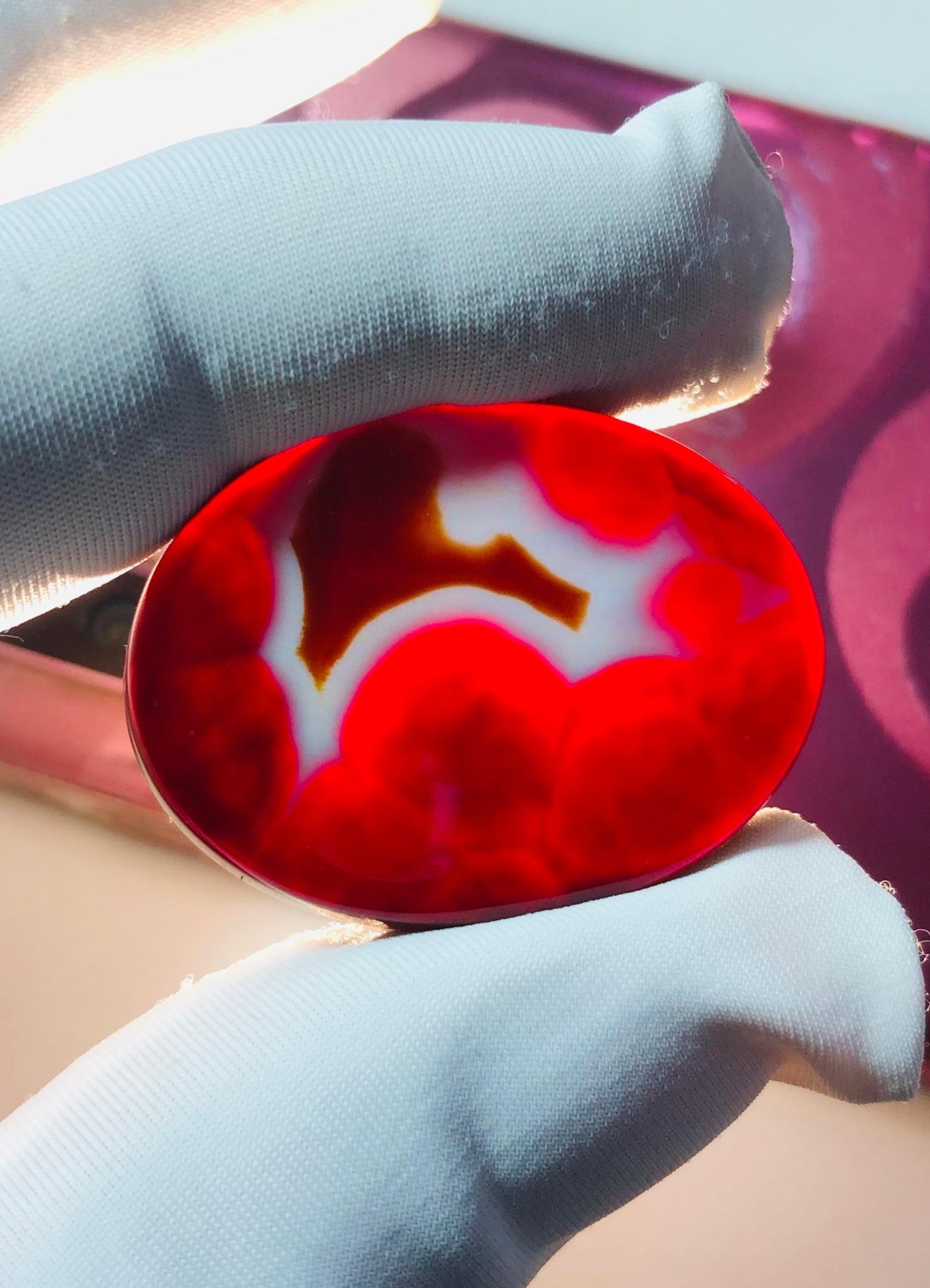 47ct Agate Cabochon - Sulaimani Aqeeq  - 34 x 25mm