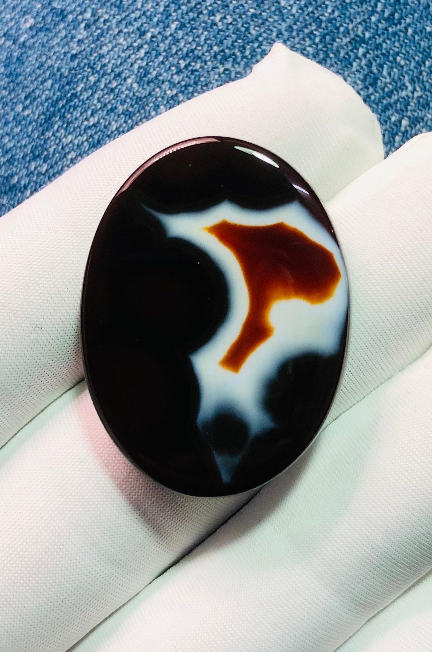 47ct Agate Cabochon - Sulaimani Aqeeq  - 34 x 25mm