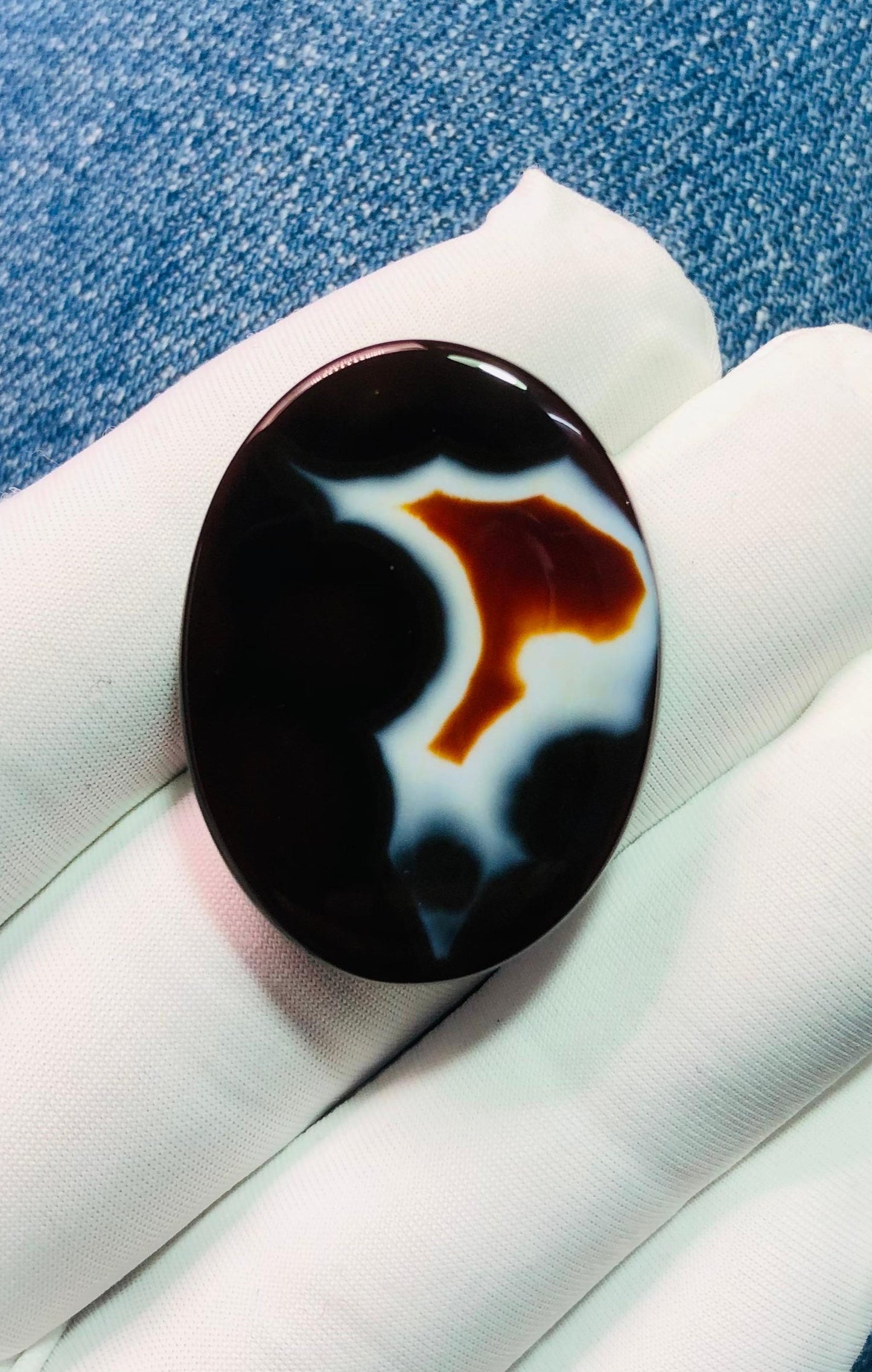 47ct Agate Cabochon - Sulaimani Aqeeq  - 34 x 25mm