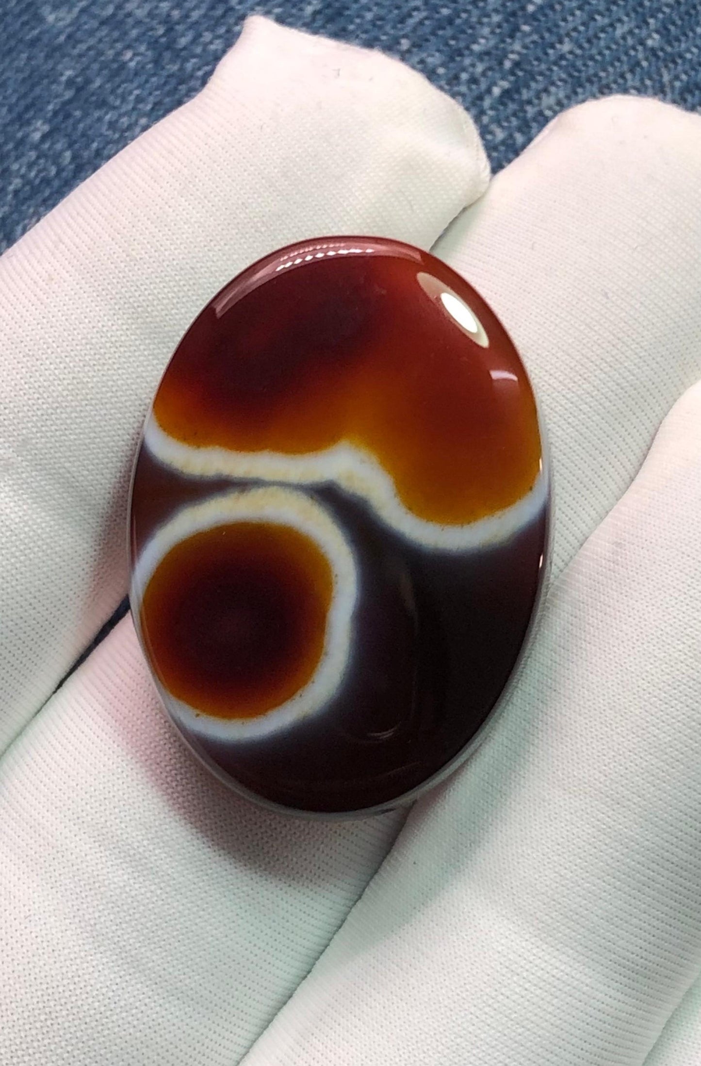 41ct Agate Cabochon - Sulaimani Aqeeq  - 30 x 22mm