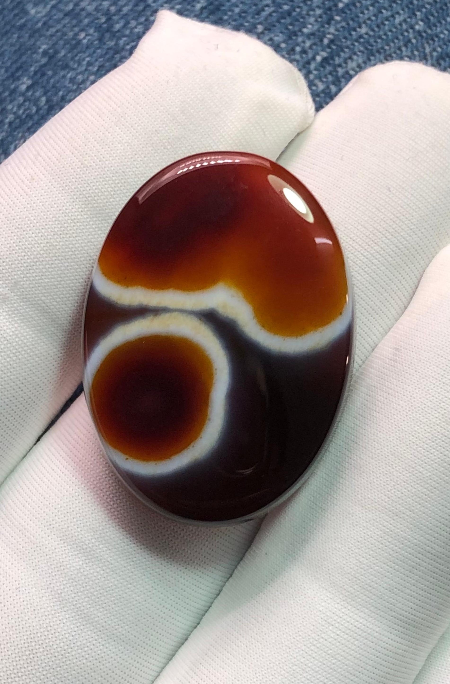 41ct Agate Cabochon - Sulaimani Aqeeq  - 30 x 22mm