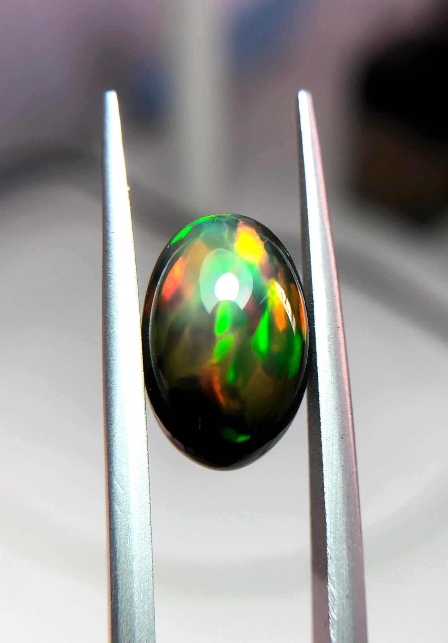 3.95ct Opal for Sale - Black Fire Opal - October Birthstone - 13x9mm