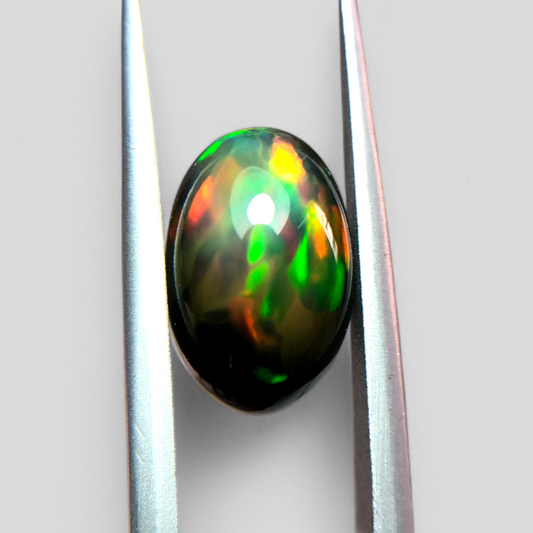 3.95ct Opal for Sale - Black Fire Opal - October Birthstone - 13x9mm