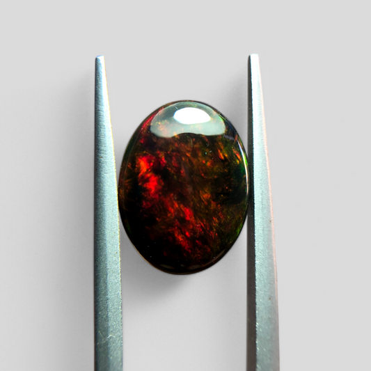 3.15ct Opal for Sale - Black Fire Opal - October Birthstone - 13.8x10.2mm