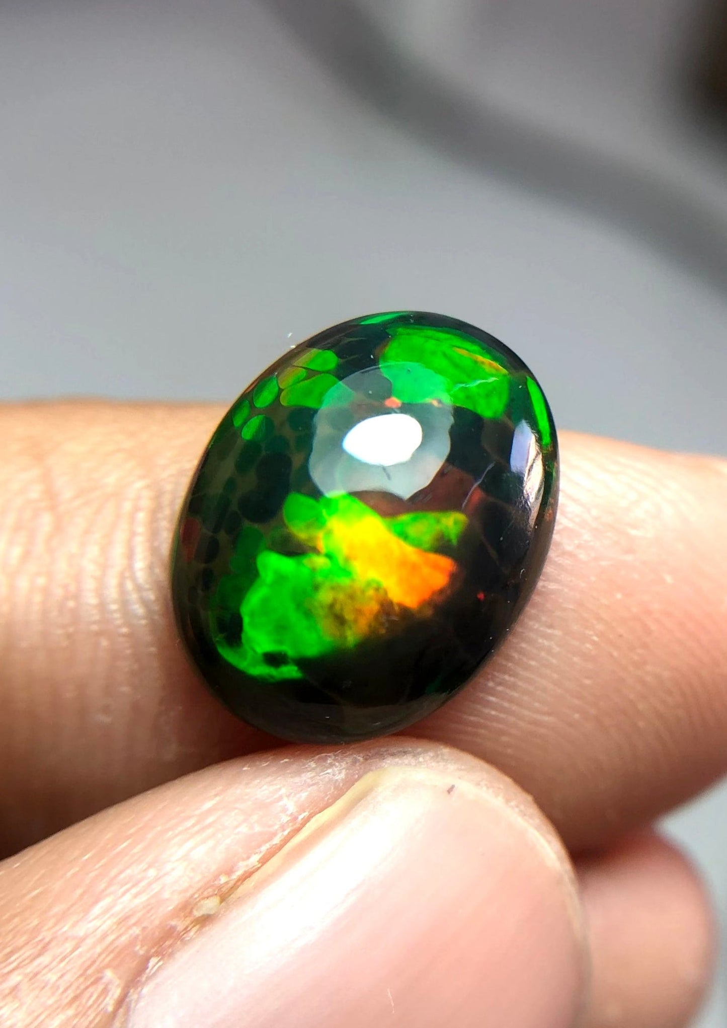 3.8ct Opal for Sale - Black Fire Opal - October Birthstone - 14.2x11mm