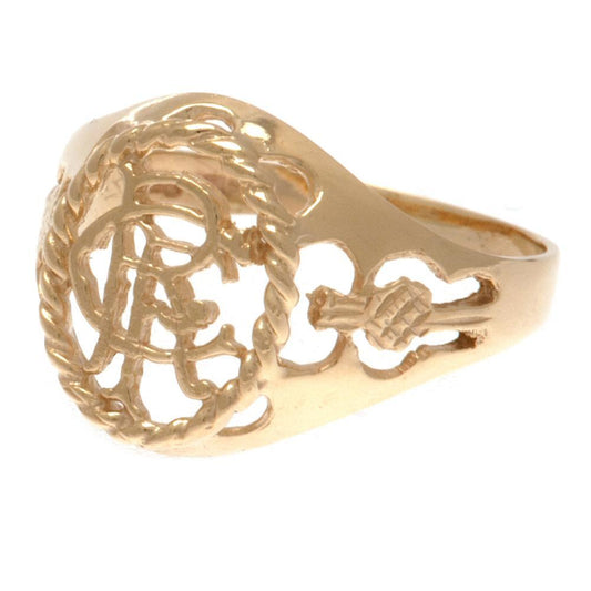 Rangers FC 9ct Gold Crest Ring Medium Size