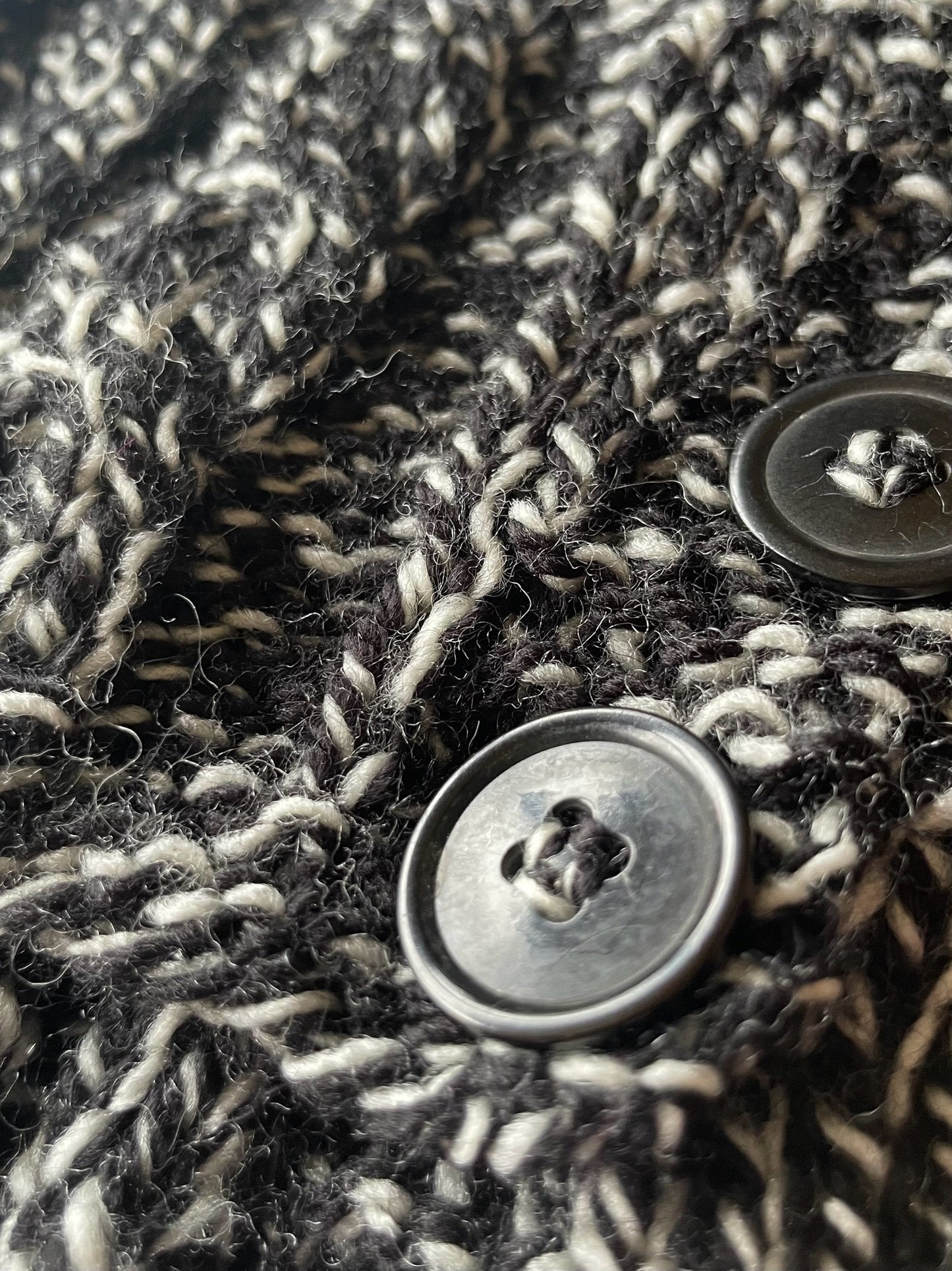 Knitted Coat - Button Up - Monochrome