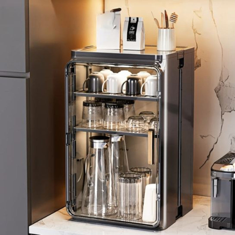 Multifunctional Dustproof Plastic Cup Organizer - Multi-Tier Countertop Storage Rack for Coffee Mugs, Tea Cups, Kitchen & Office