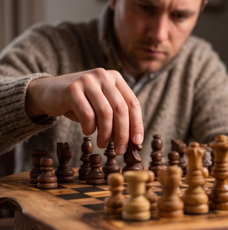 Handmade Olive Wood Chess Set with Storage Drawer - Luxury Wooden Board Game