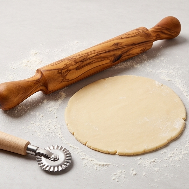 Olive Wood Professional Rolling Pin | Traditional Hardwood Pastry Dough Roller