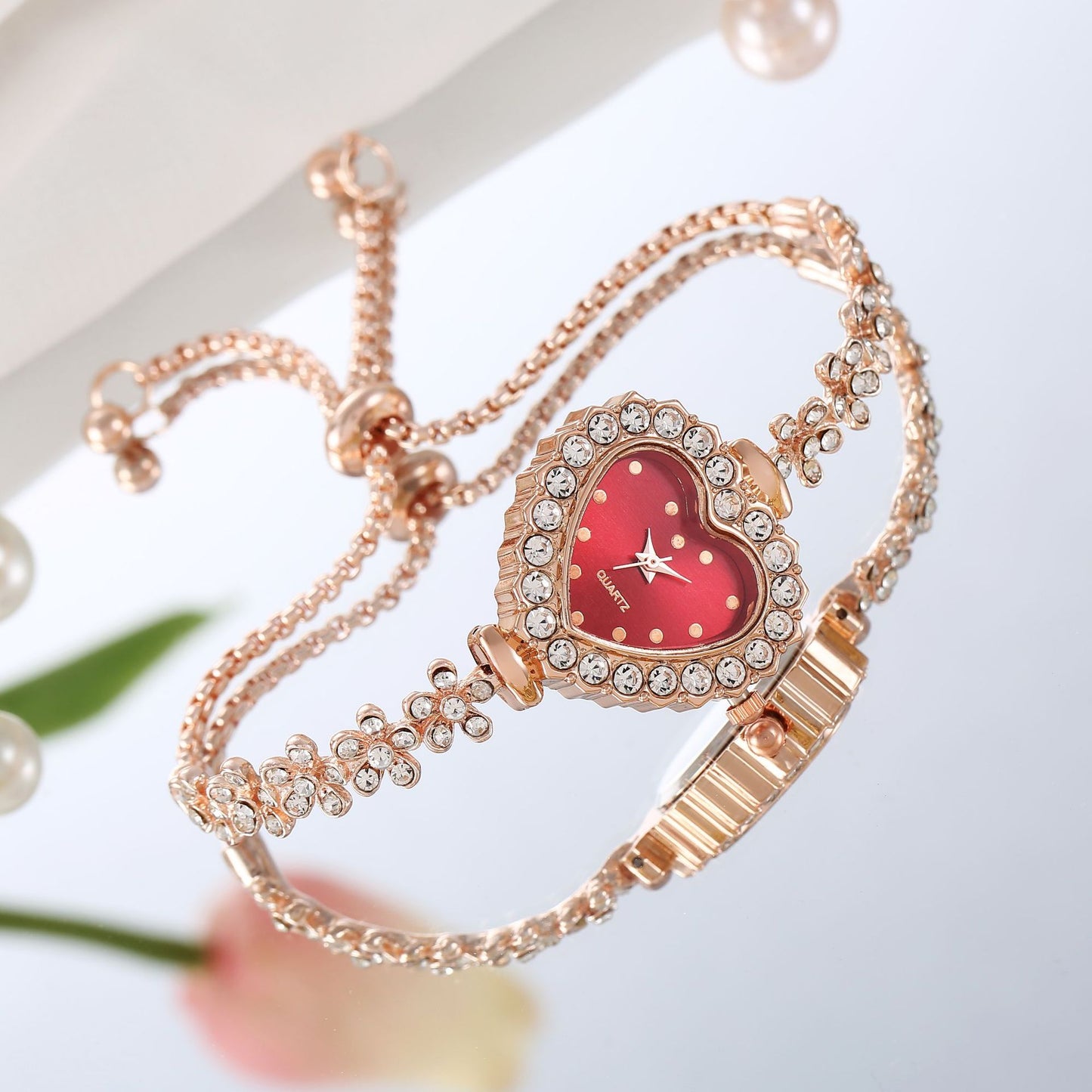 Flower Chain Diamond-embedded Love Women's Elegant All-match Watch