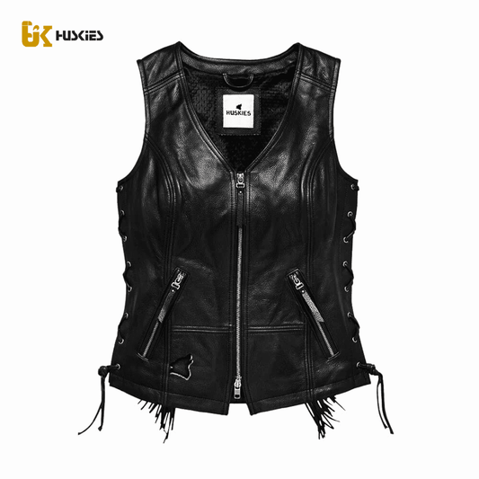 Leather Vest |The Classic Fringed - Ladies