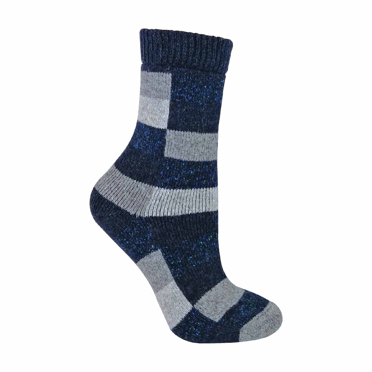 Sock Snob Ladies Merino Wool Silk Blend Checked Socks