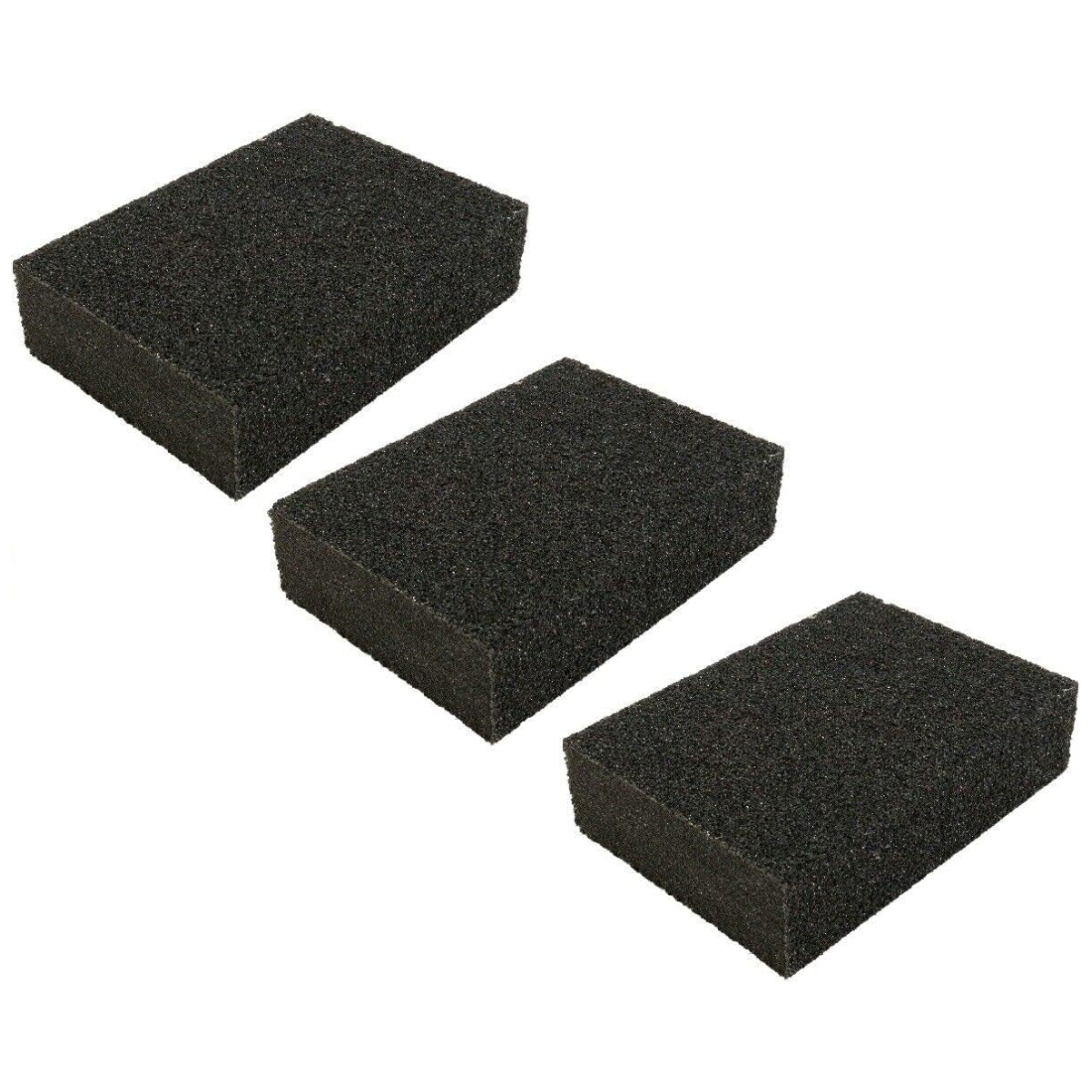3 Pack Sponge Sanding Block Set 60 80 120 Grit Fine Medium Coarse grades Sandpaper