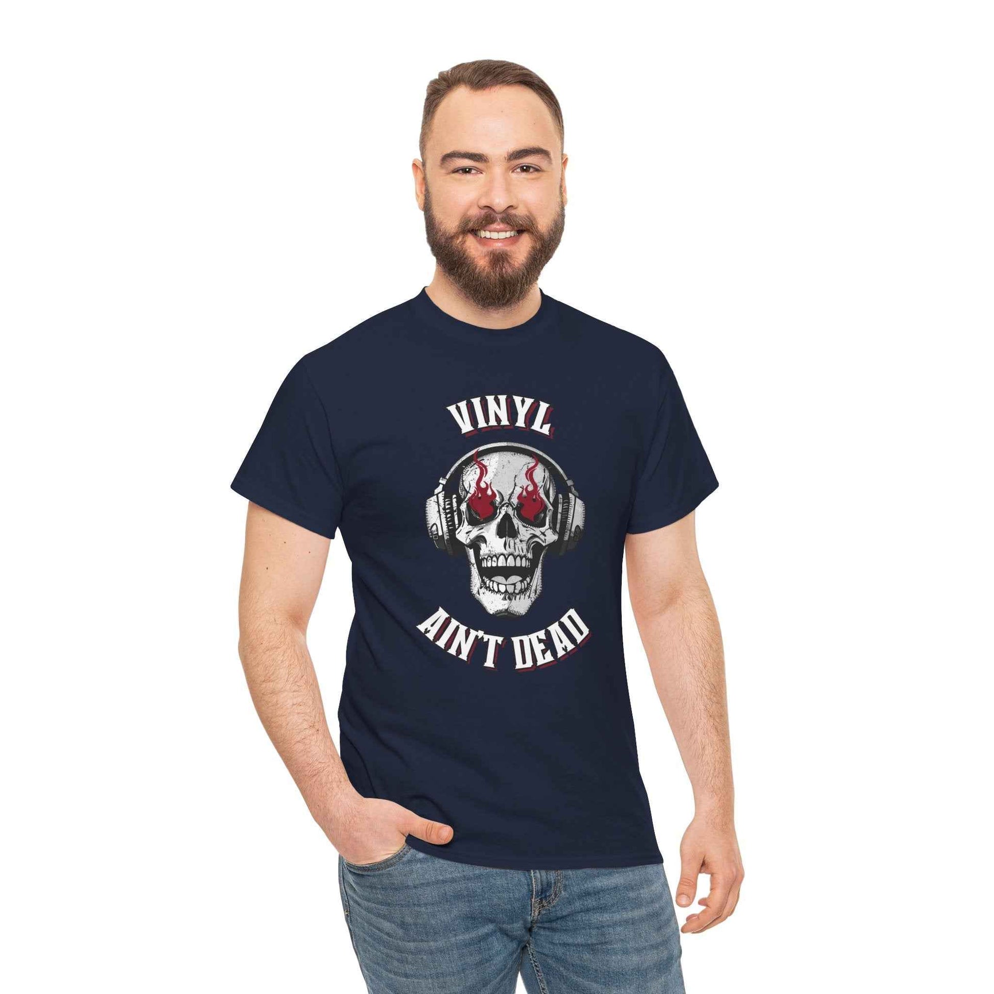 'Vinyl Ain't Dead' Skull Men's T-Shirt