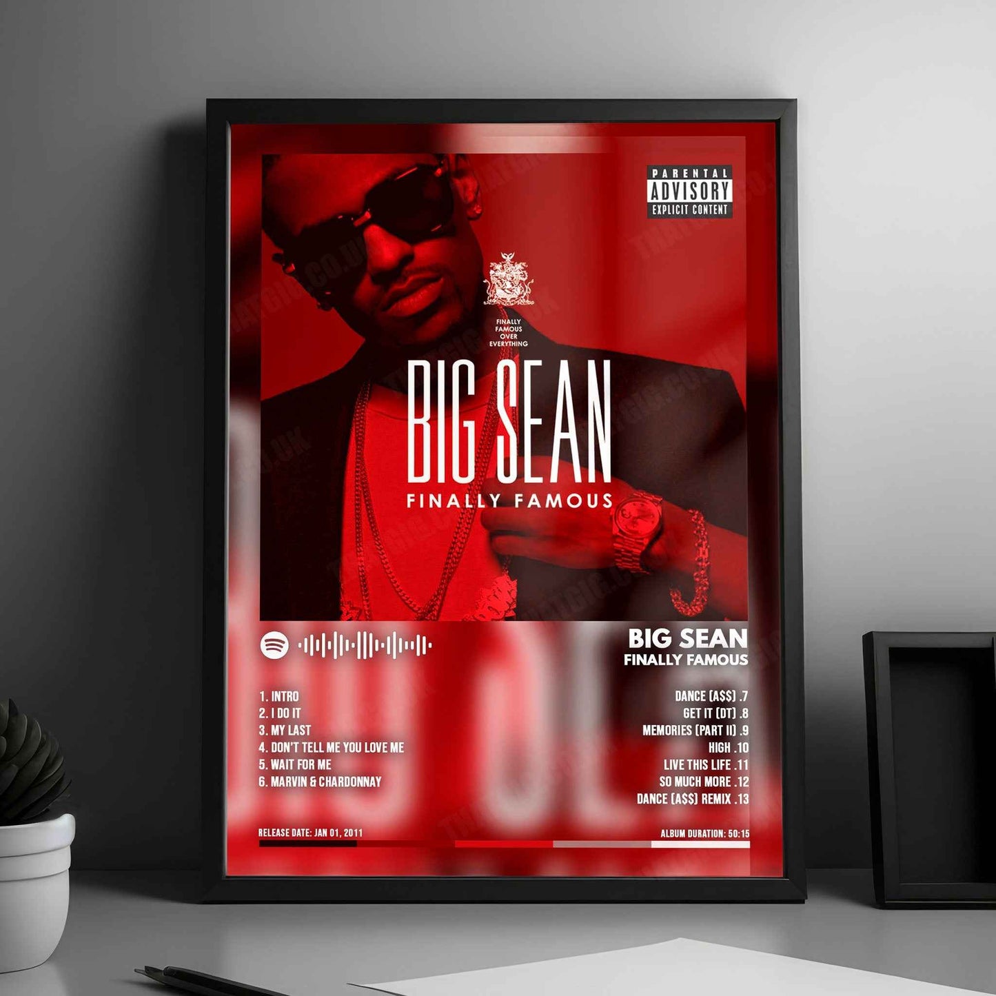 Big Sean "Finally Famous" Album Cover Poster - with Complete Tracklist