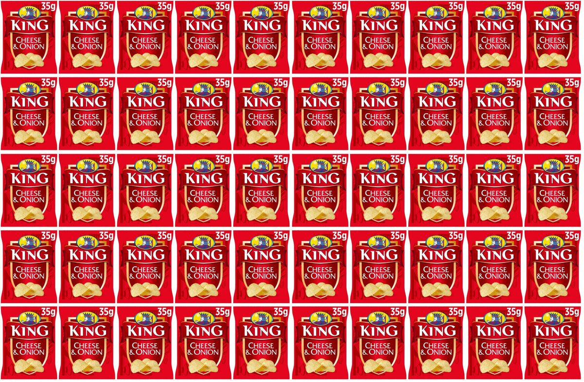 50 x King Cheese & Onion Flavour Potato Crisps 35G