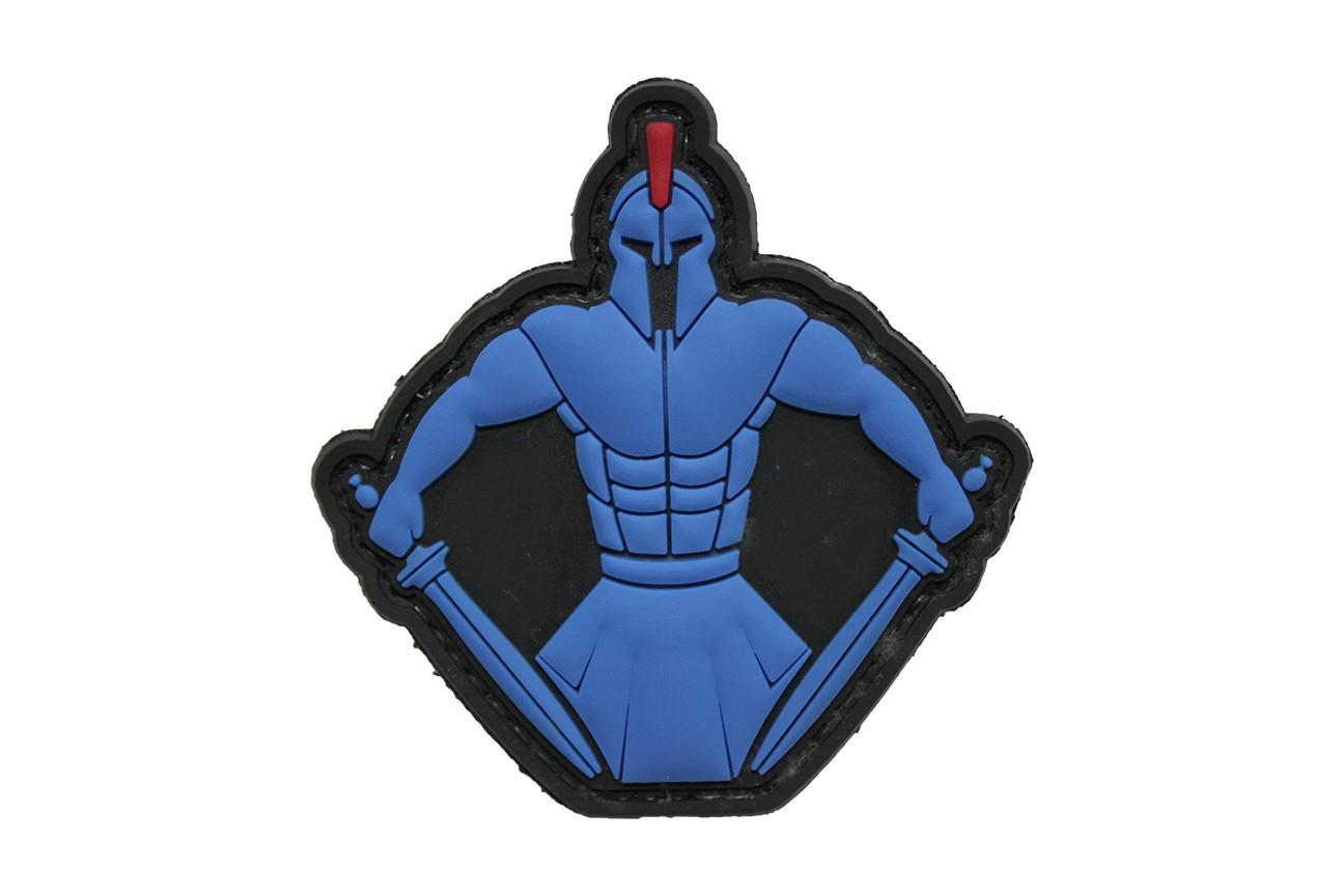 Spartan Warrior Molon Labe Blue PVC patch