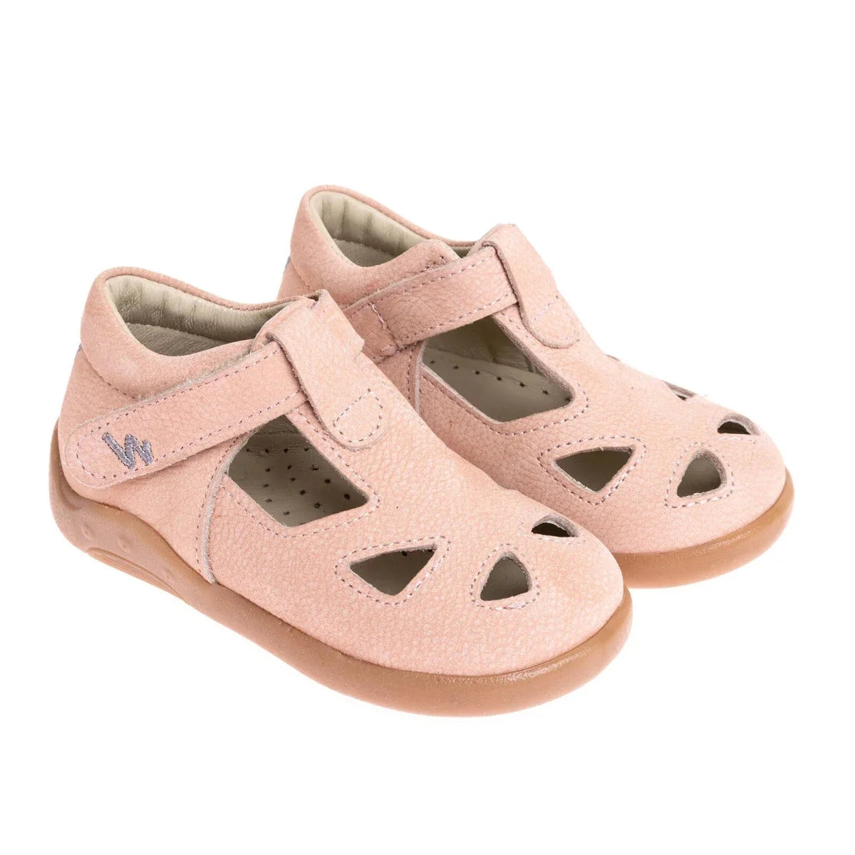 BabyWalk Perforated Touch-Fastening Classic Leather Baby Sandals