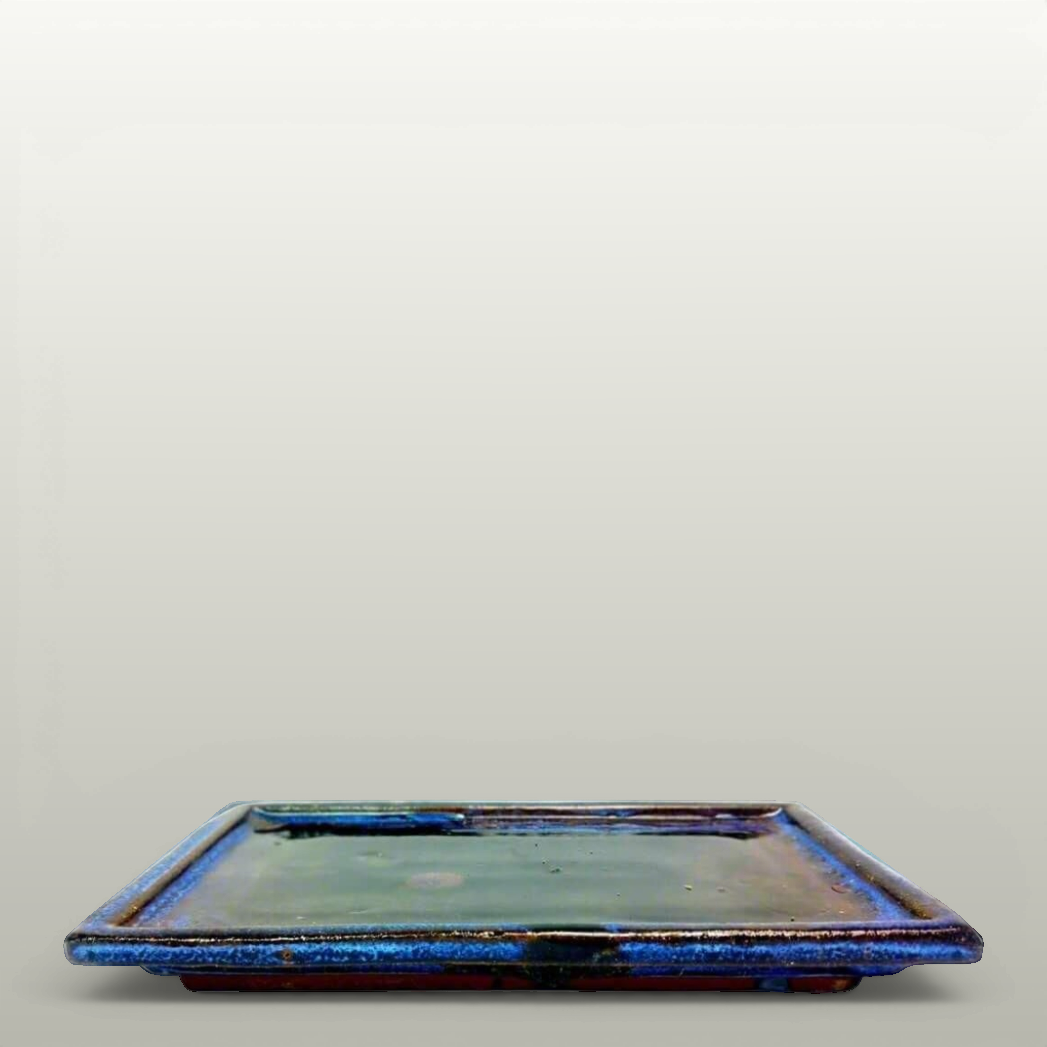 18cm Glazed Bonsai Pot Drip Tray | Rectangle