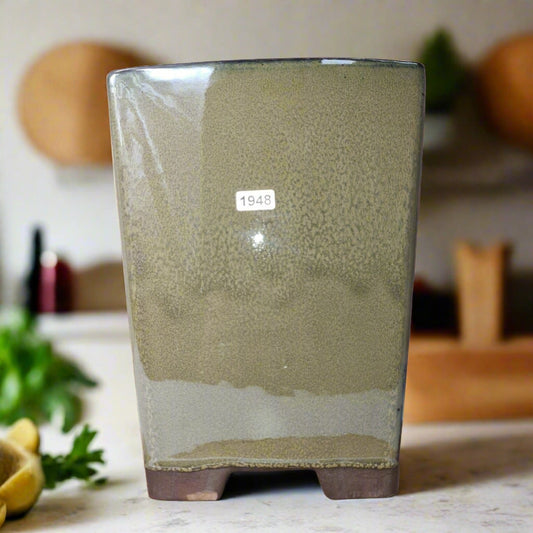 18cm Glazed Bonsai Pot | Cascade | 18cm x 24cm | Green