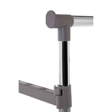 Ralesi Grey And Chrome Finish Double Clothes Hanging Rail With Wheels
