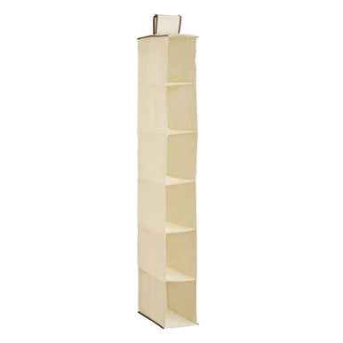 6 Section Cream Hanging Shoe Organiser