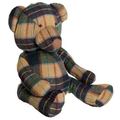 Heritage Large Green Check Bear Door Stop